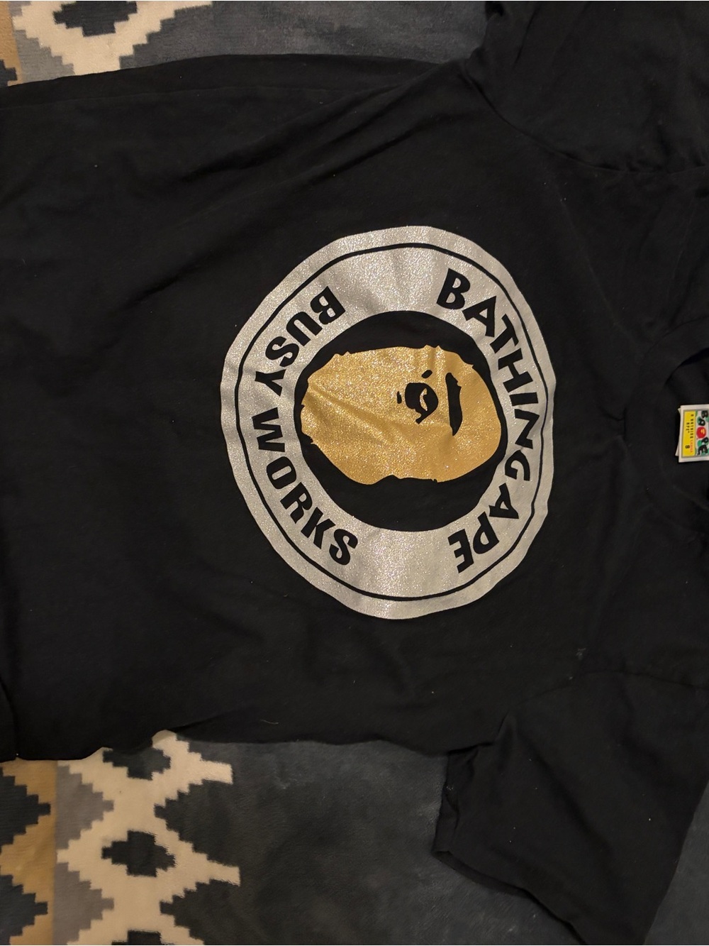A Bathing Ape Black Short Sleeve Logo Tee